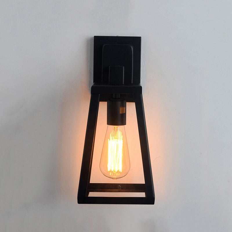 Silva Industrial Rectangular Metal/Vidrio Apliques de Pared Negro