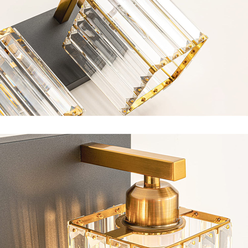 Kristy Vintage LED Metal/Cristal Aplique de Pared Para Espejo Dorado