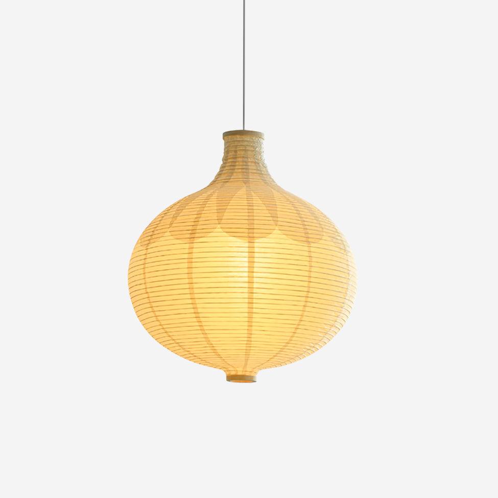 Ritta Japonés Diseño Globo Madera Papel LED Lámpara Colgante Salón