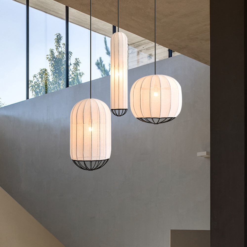 Ritta Moderna Diseño Minimalista Metal/Tela Lámpara Colgante Blanco