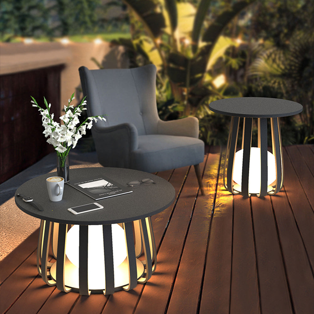 Ray Moderno Lámpara de Pie Exterior Metal Patio Jardín