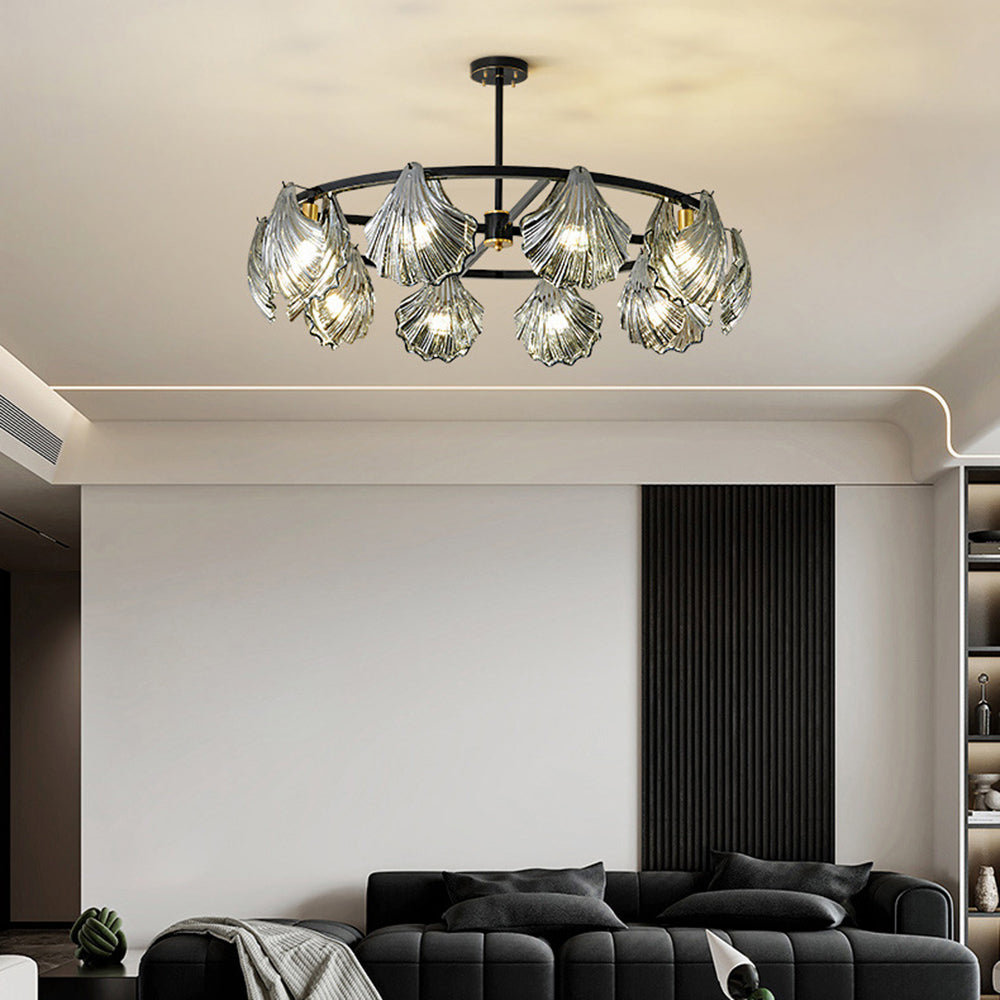 Arisha Moderna Anular Metal /Cristal Lámpara Colgante Negra/Oro