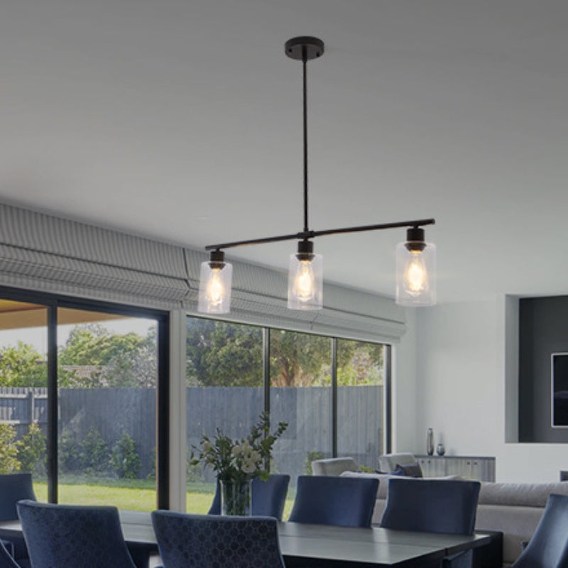 Arisha Industrial Minimalista LED Lámparas de araña Negro Metal Cocina