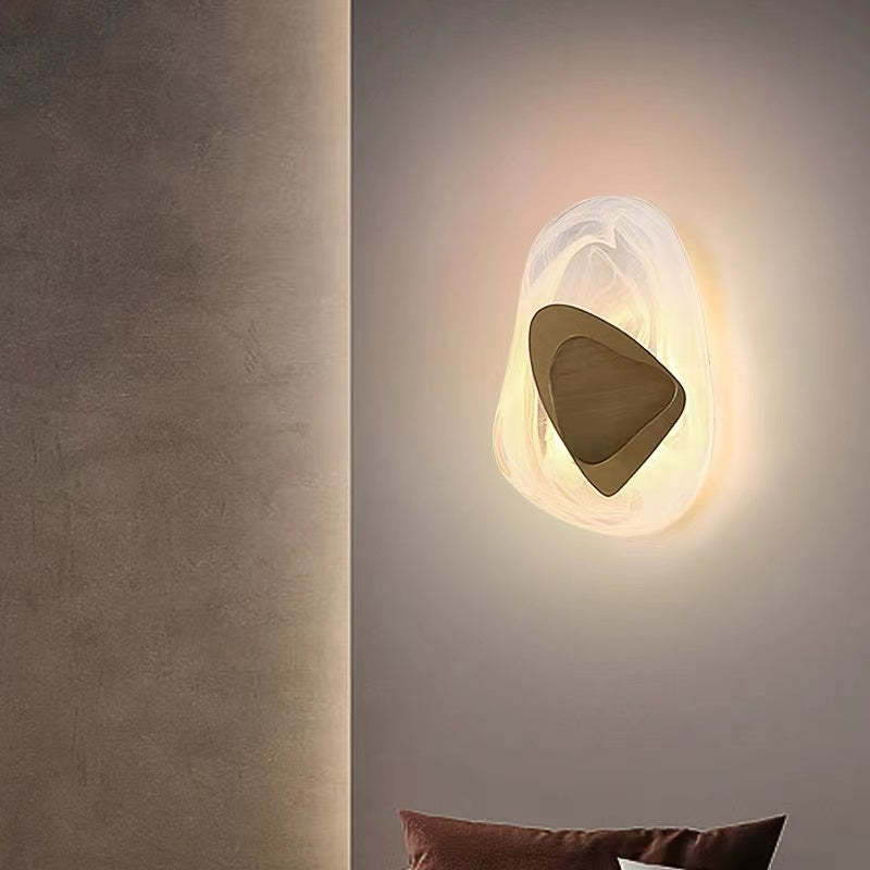 Arisha Moderno Nórdico Geométrico Acrílico Aplique de Pared Negro/Dorado