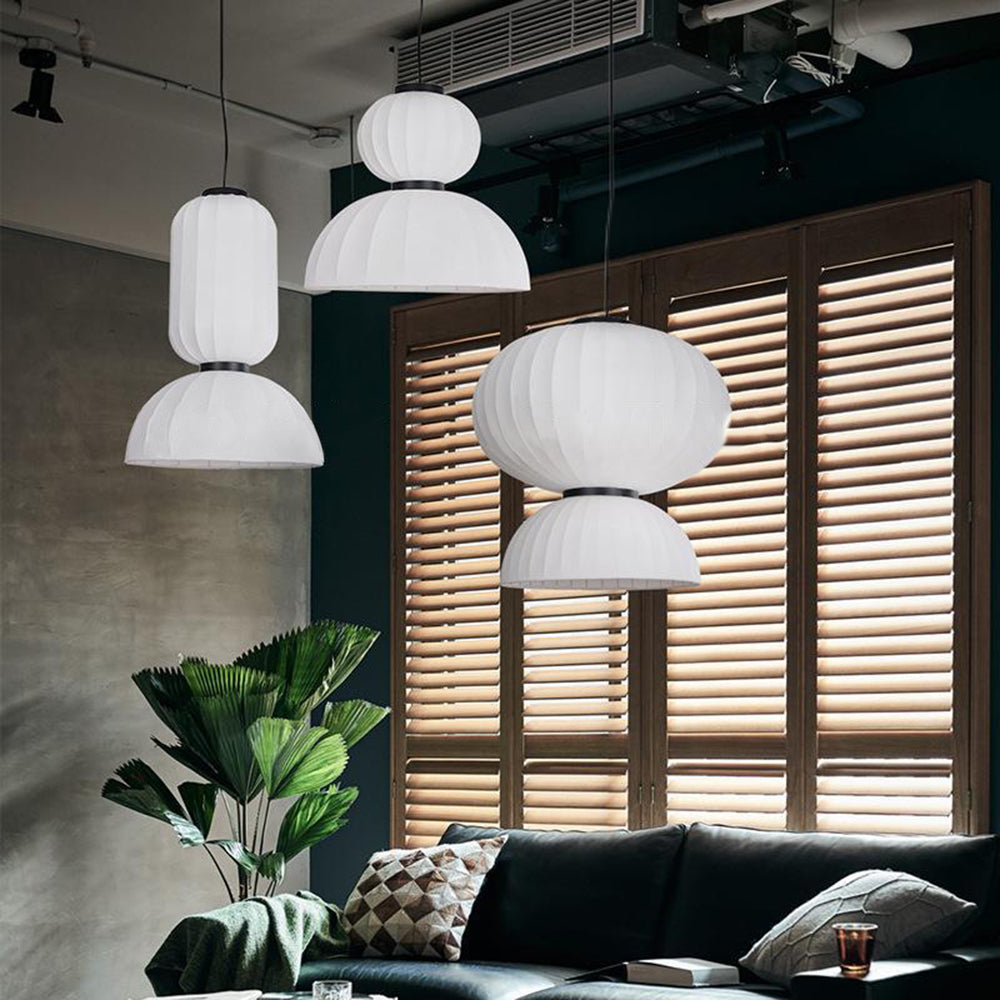 Renée Moderna MInimalista DIseño Metal/Seda Artificial Lámpara Colgante Blanco