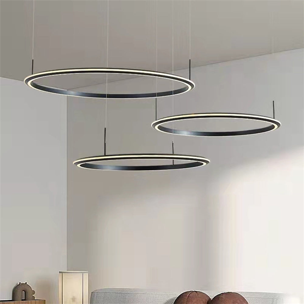 Arisha Moderna Anillo Aluminio Lámpara Colgante Negra