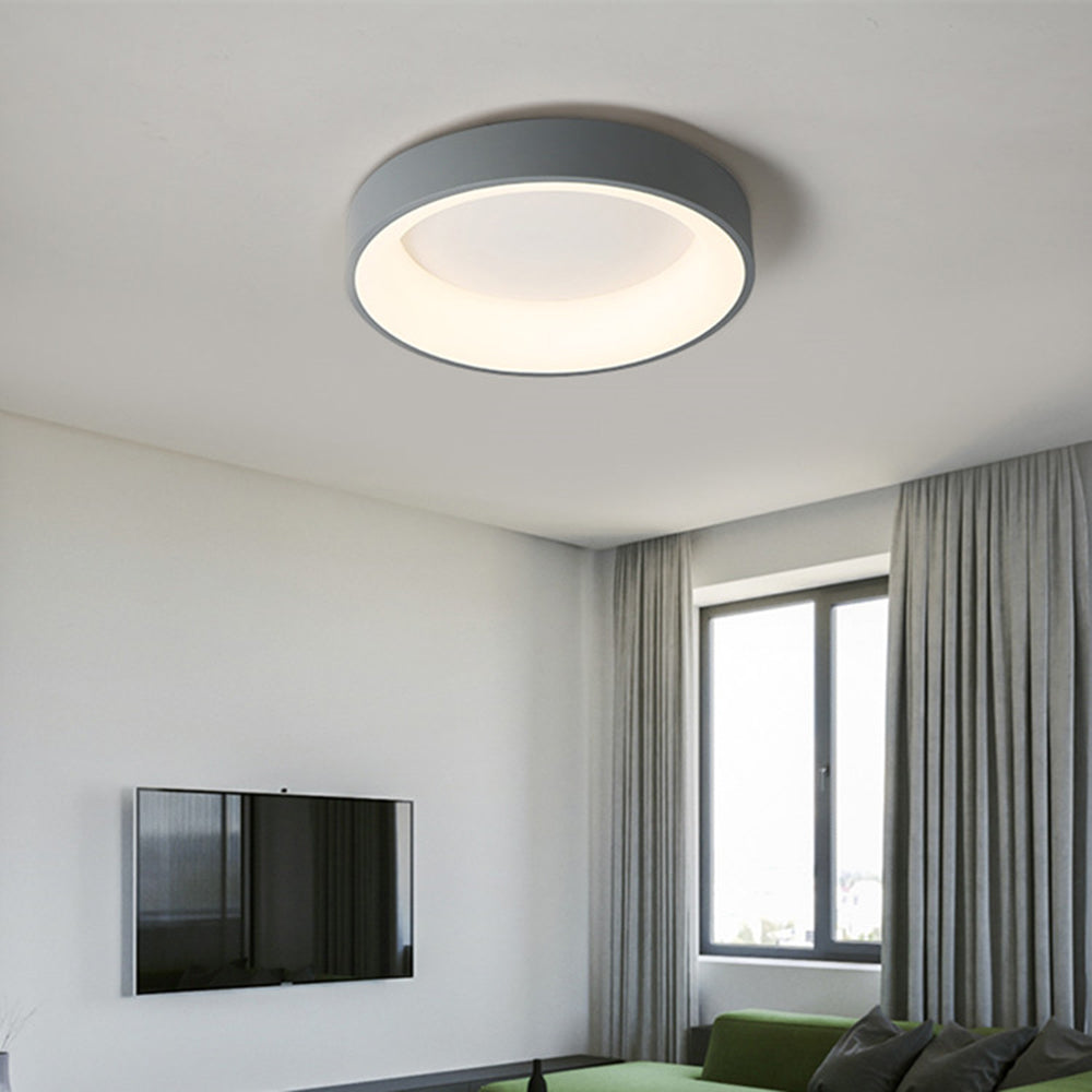 Arisha Moderna Redonda Metal LED Lámpara de Techo Blanca/Gris