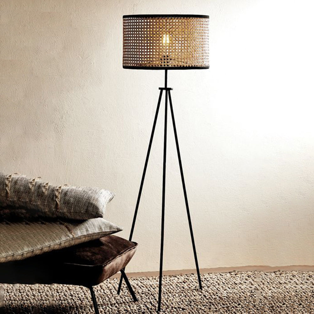 Mira Moderna Diseño Metal/Rota LED Lámpara de Pie Madera