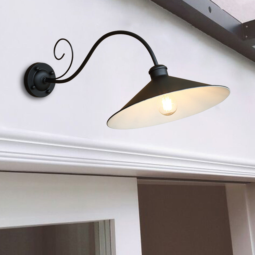 Ray Vintage Cúpula Metal LED Aplique de Pared Exterior Negro