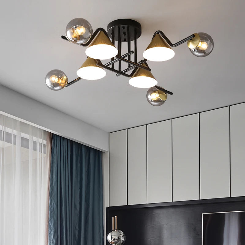 Arisha Inusual LED Lámpara de Techo Metal/Vidrio Dormitorio/Salón