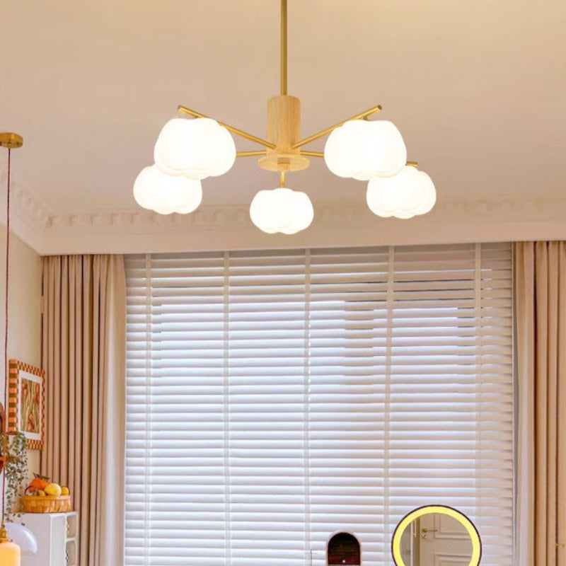 Arisha Creativo LED Metal Madera Lámparas de Araña Salón