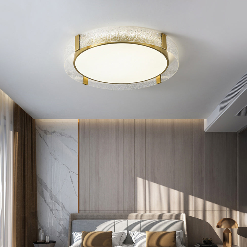 Arisha Moderna Redonda Vidrio LED Lámpara de Techo Oro