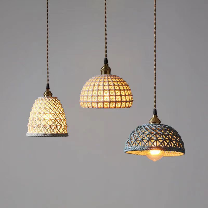 Valentina Moderno LED Lámpara Colgante Metal Blanco Azul Dormitorio/Cocina