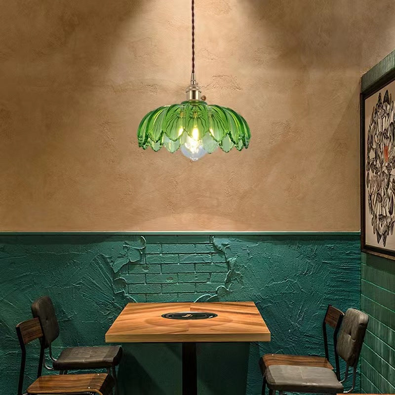 Valentina Retro LED Lámpara Colgante Vidrio/Metal Flor Comedor