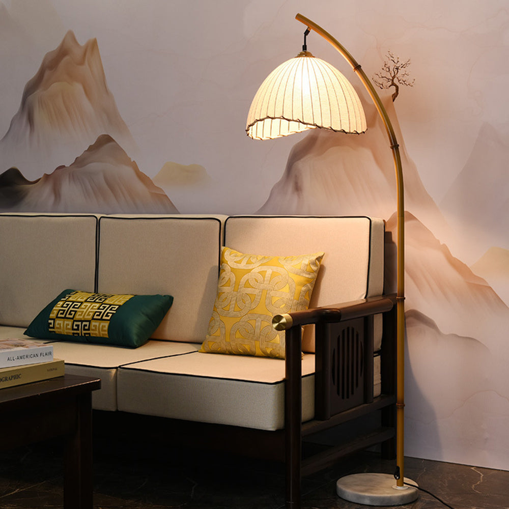 Muto Vintage Minimalista Metal/Tela LED Lámpara de Pie Beige