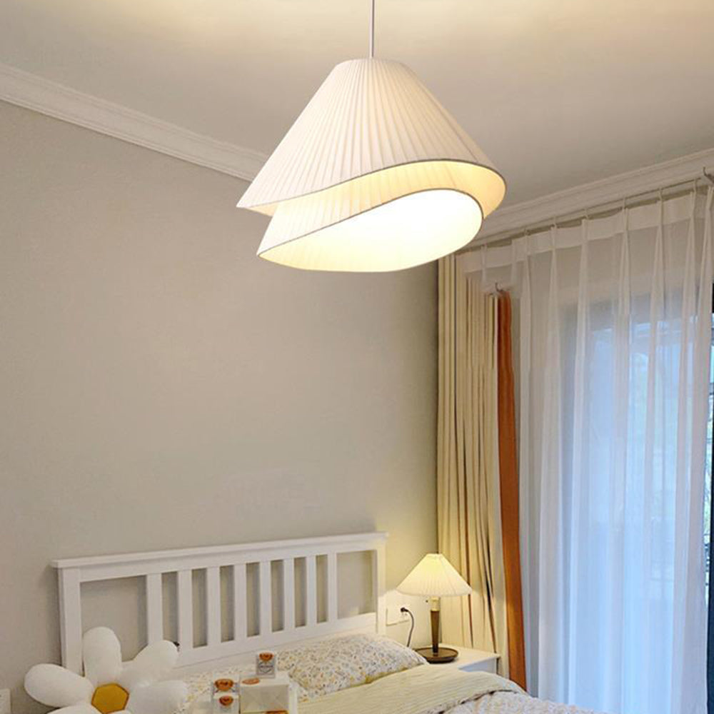 Ritta Moderna Triple Metal/Tela Lámpara Colgante Blanca