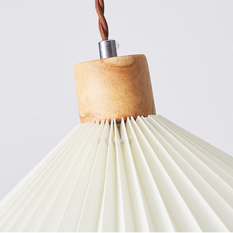 Muto Arte Paraguas Madera/PVC Lámpara Colgante Beige