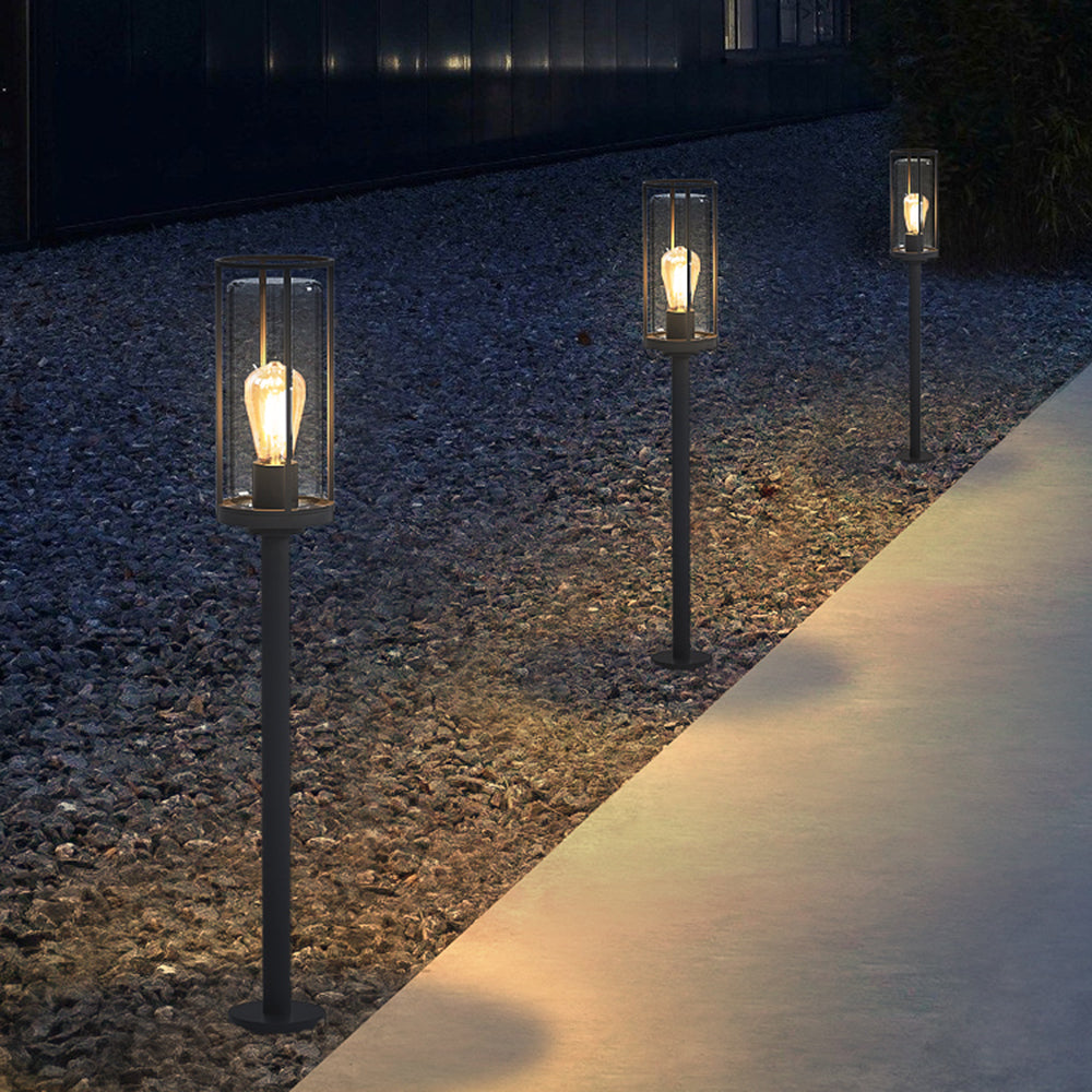 Ray Lámpara De Pie Exterior Moderno Cilíndrico Metal Patio
