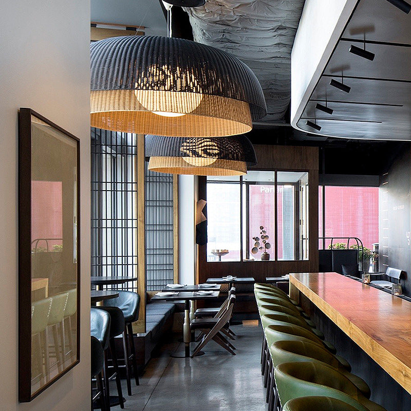 Ritta Bucólico LED Lámpara colgante Metal/Ratán Salón/Comedor