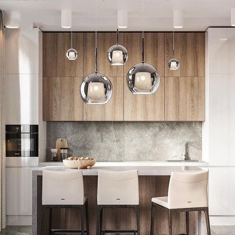 Valentina Moderno Esfera LED Lámpara Colgante Vidrio Comedor