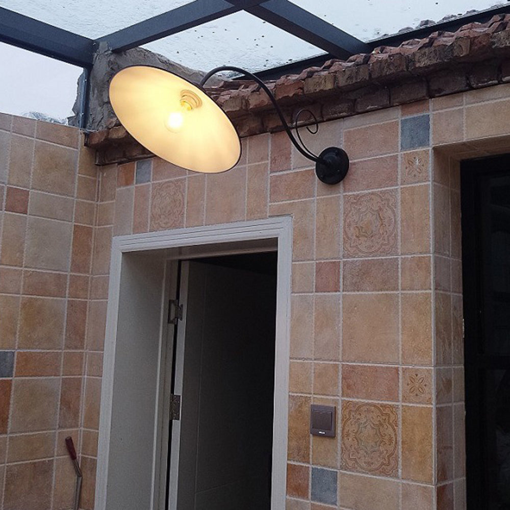 Ray Vintage Cúpula Metal LED Aplique de Pared Exterior Negro