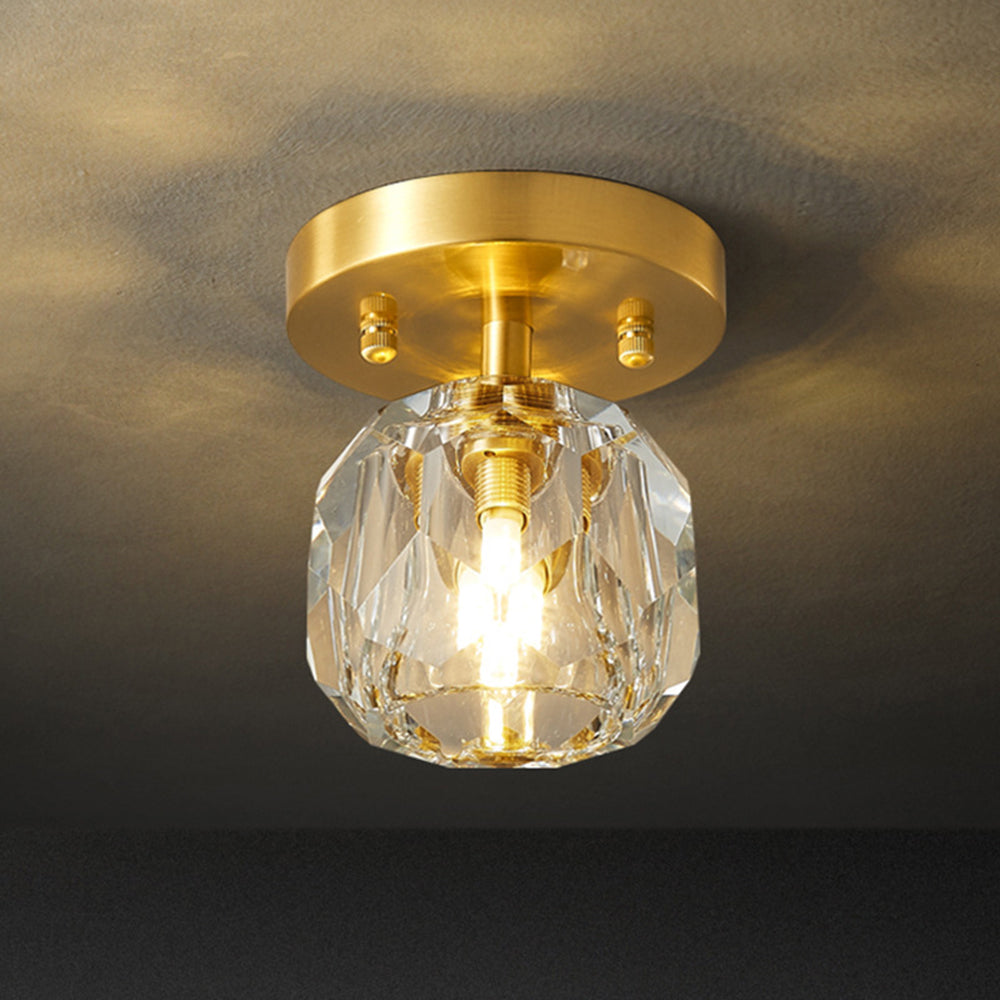 Arisha Moderna Esfera Metal/Cristal LED Lámpara de Techo Dorada