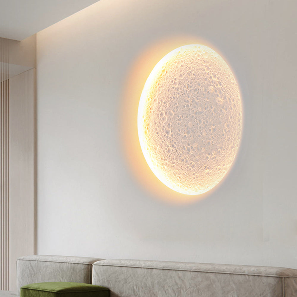 Aria Decorativo Luna Metal/Yeso Aplique de Pared Blanco