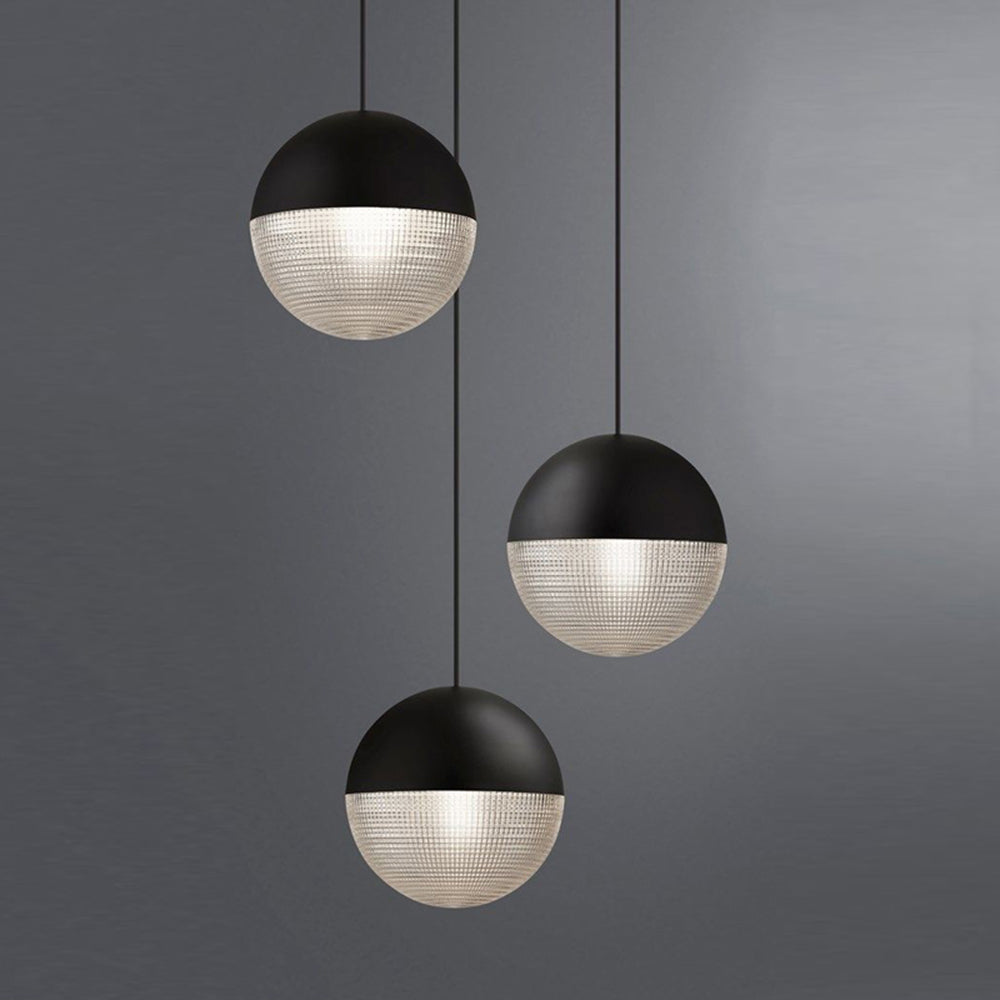 Valentina Moderna Minimalista Esfera Lámpara Colgante Negra/Ora Metal/Vidrio