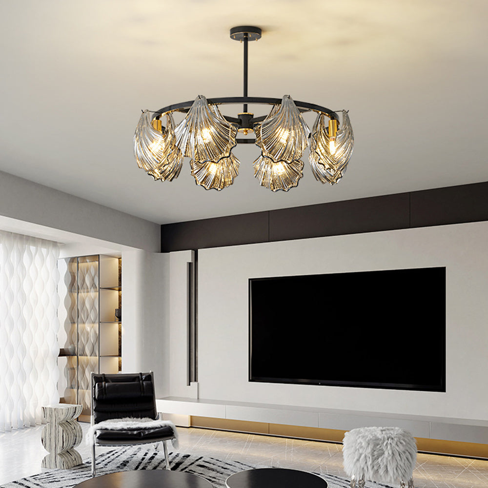 Arisha Moderna Anular Metal /Cristal Lámpara Colgante Negra/Oro