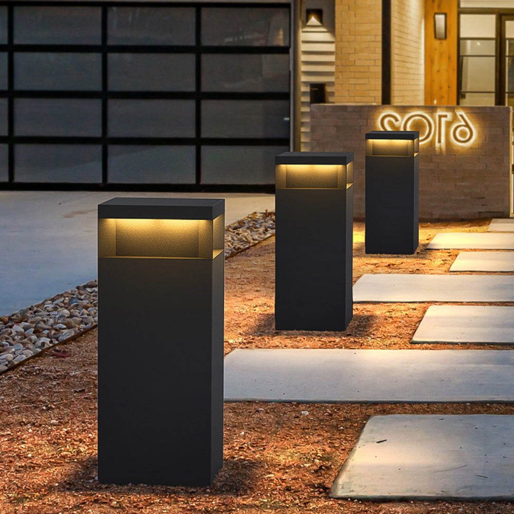 Ray Moderna Rectangular Metal Solar Lámpara Exterior