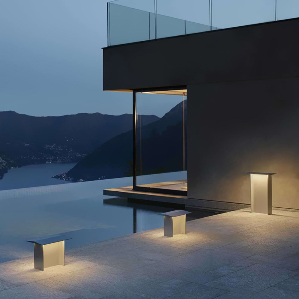 Ray Moderno Rectangular Metal Acrílico Solar Lámpara Exterior