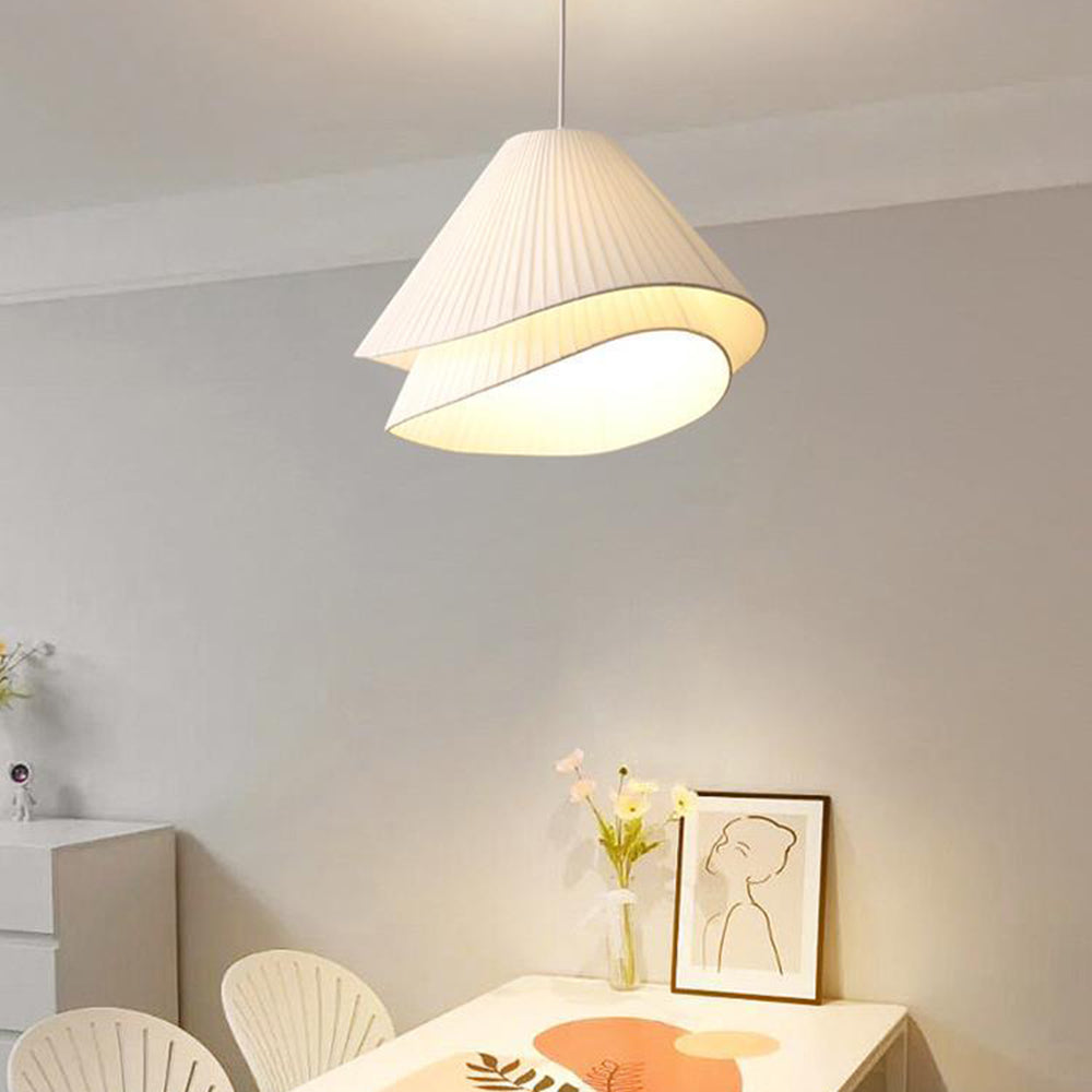 Ritta Moderna Triple Metal/Tela Lámpara Colgante Blanca
