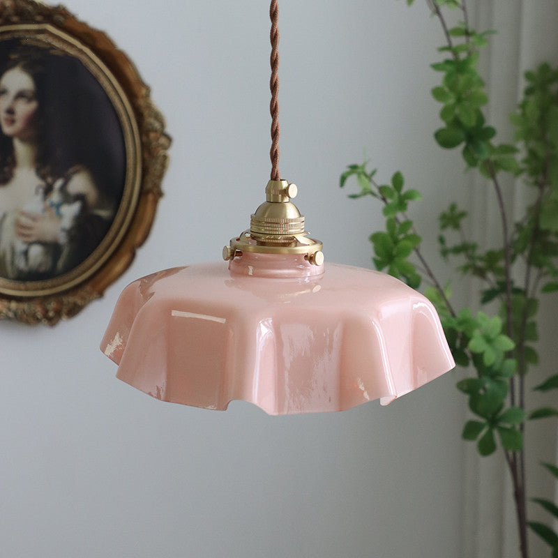 Valentina Vintage LED Simple Lámpara Colgante Vidrio/Madera/Metal Dormitorio