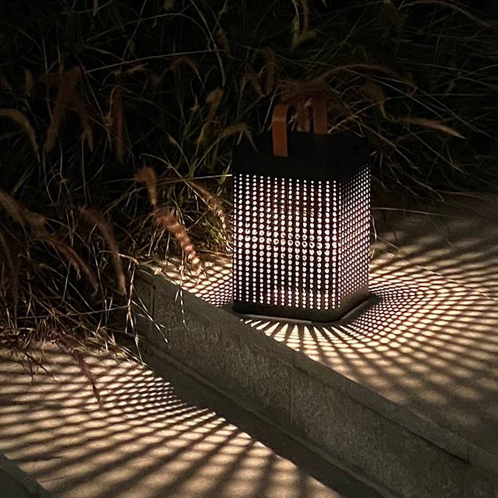 Ray Moderno Rectangular Solar Recargable Metal Lámpara De Pie