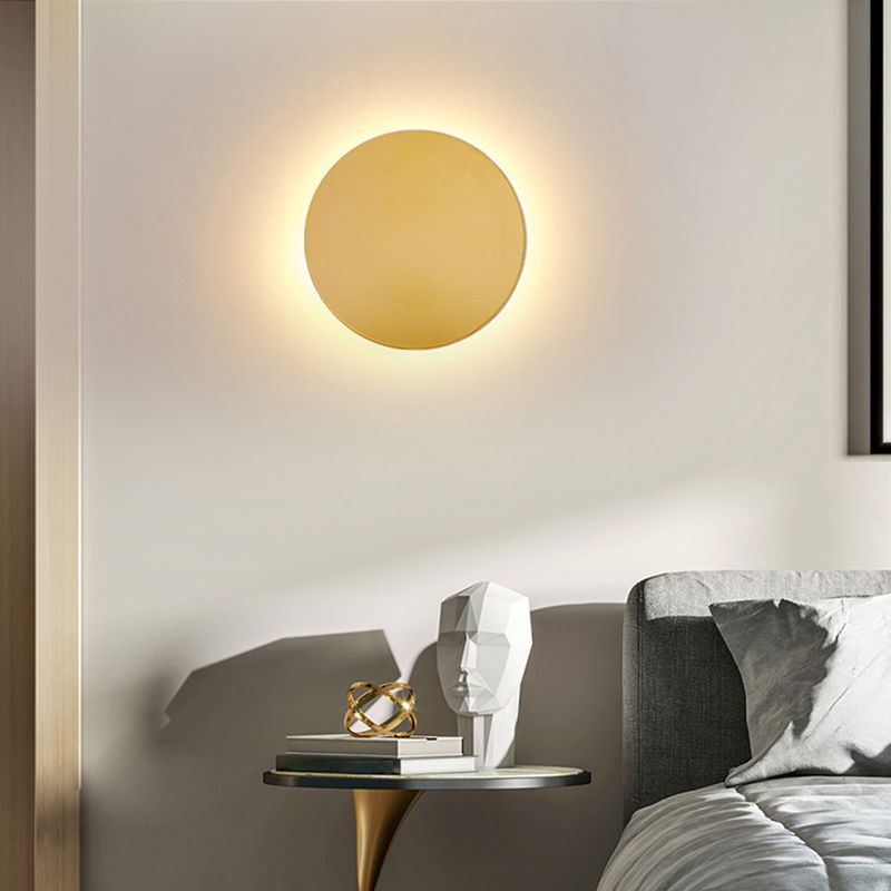 Ray Minimalista Redondo Metal Aplique de Pared Negro/Dorado/Blanco
