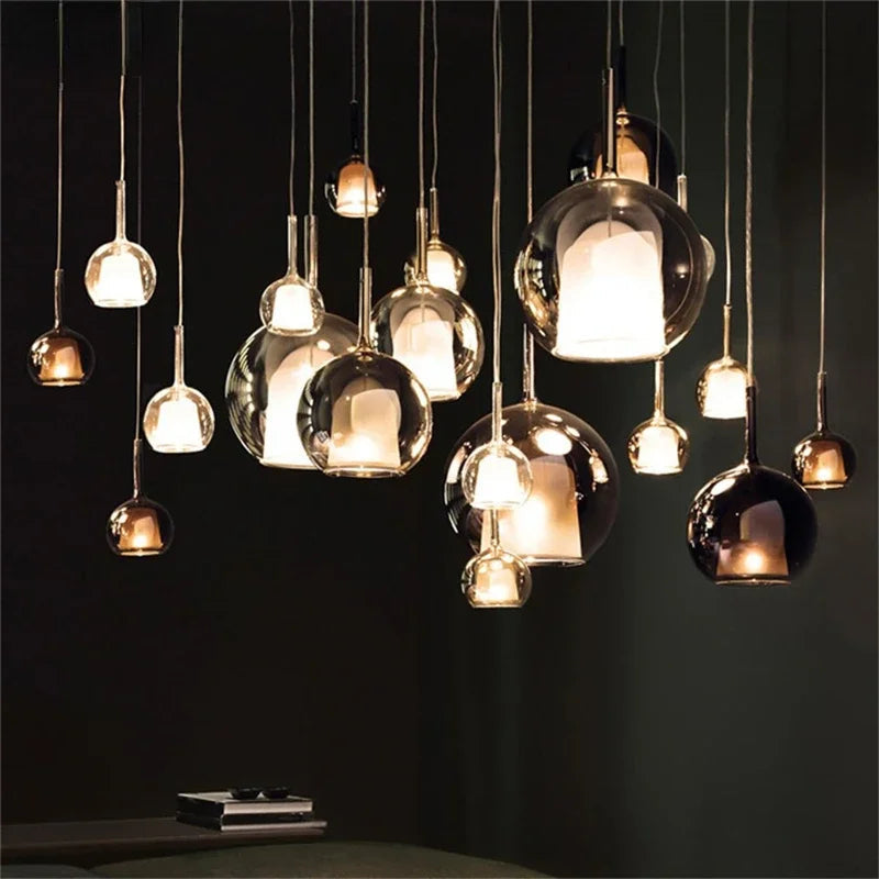 Valentina Moderno Esfera LED Lámpara Colgante Vidrio Comedor