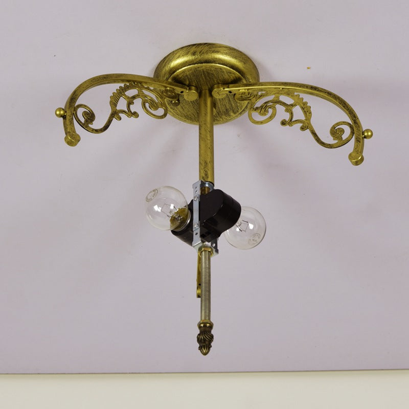 Tiffany Vintage Plafón Multicolor Metal/Vidrio Dormitorio/Salón