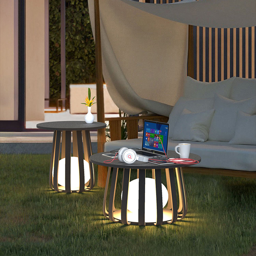Ray Moderno Lámpara de Pie Exterior Metal Patio Jardín