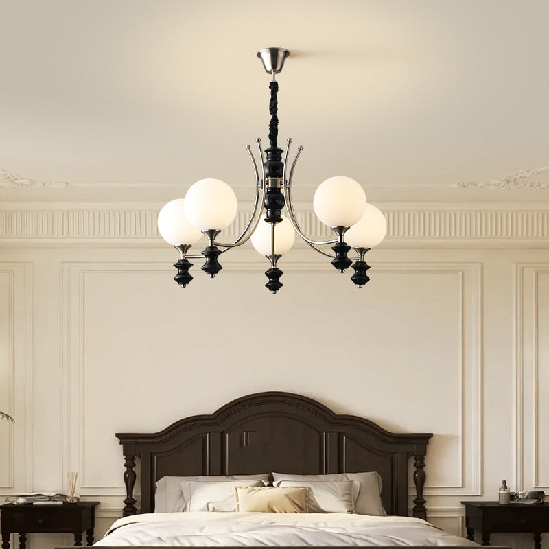 Valentina Vintage LED Lámpara colgante Blanco Vidrio Sala de estar