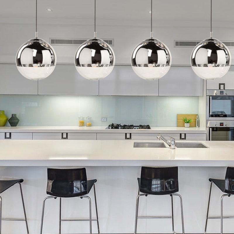 Valentina Industrial Redondo Metal Vidrio Lámpara Colgante Salón