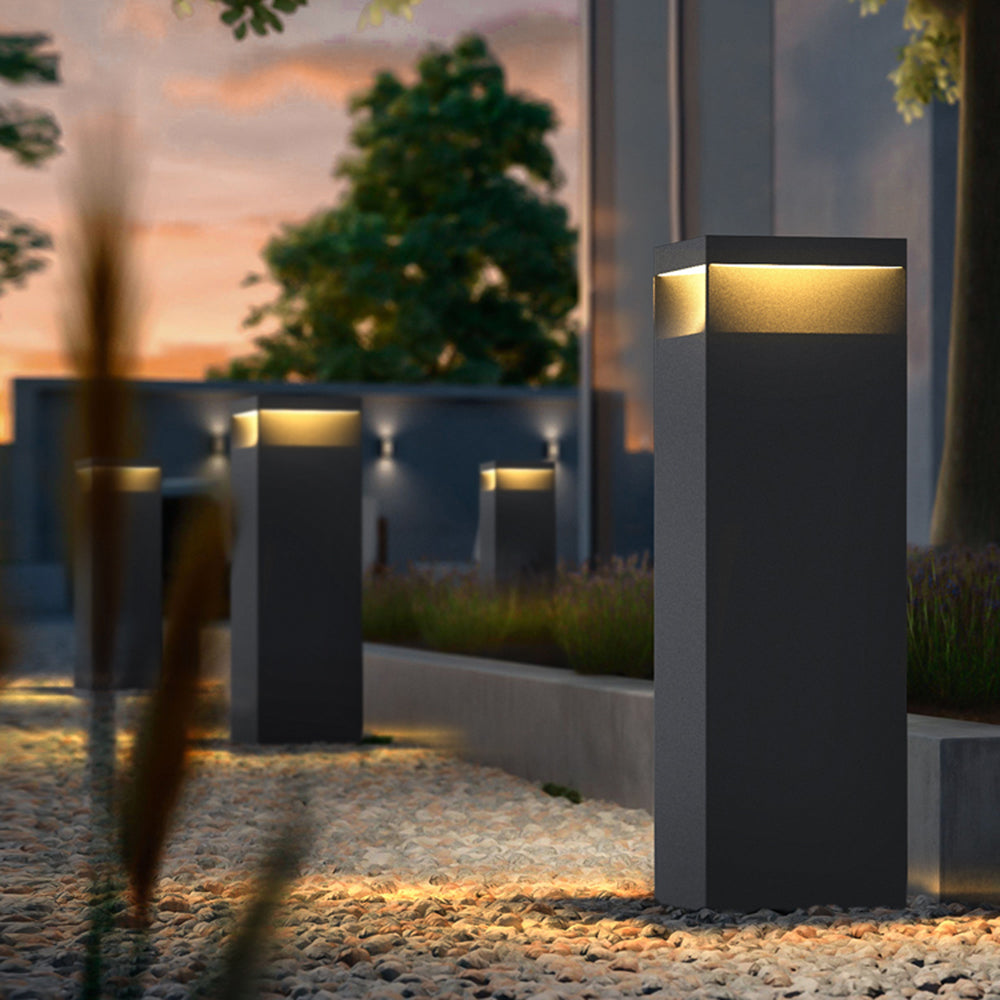 Ray Moderna Rectangular Metal Solar Lámpara Exterior