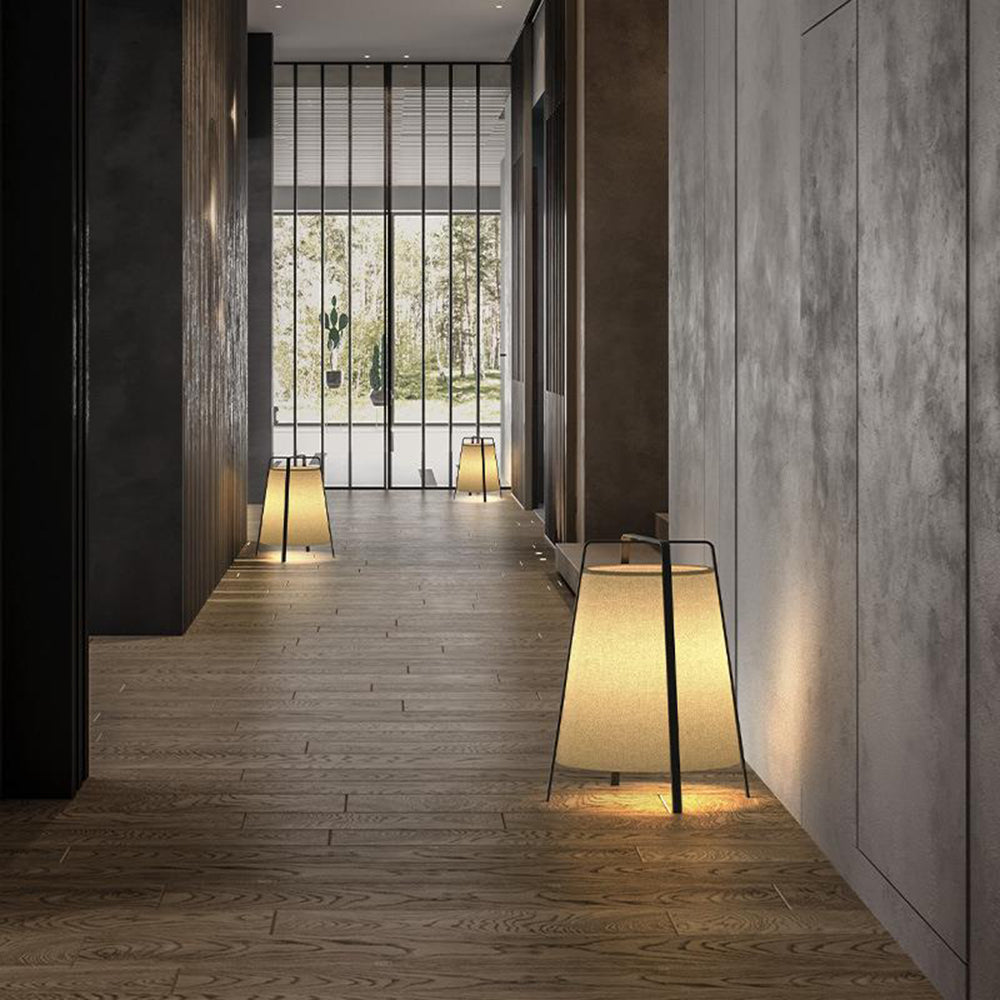 Mira Minimalista Metal/Tela Lámpara de Pie Gris