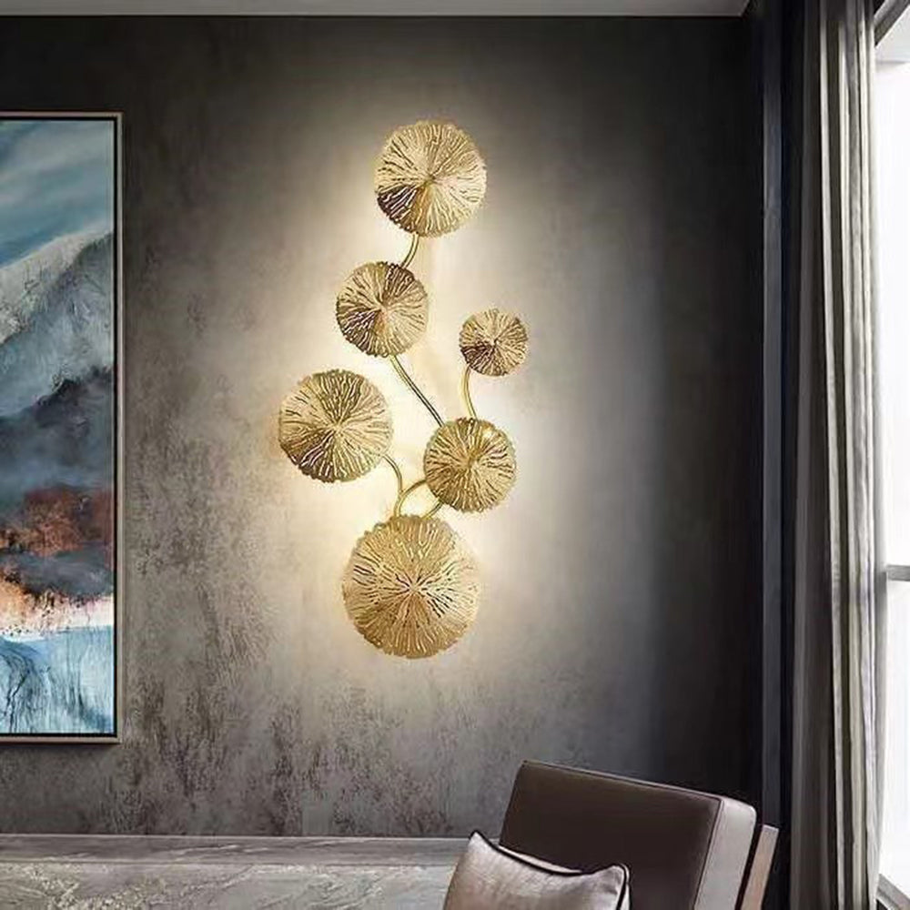 Arisha Diseño Lujo Árbol Metal Aplique de Pared Dorado