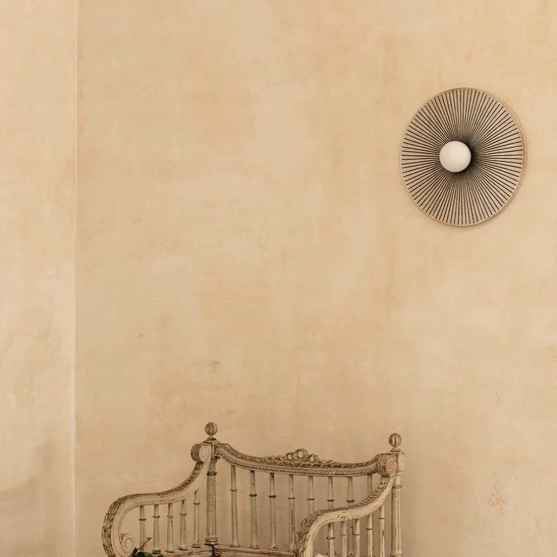 Valentina Vintage Círculo LED Lámpara de Pared Resina Salón Dormitorio