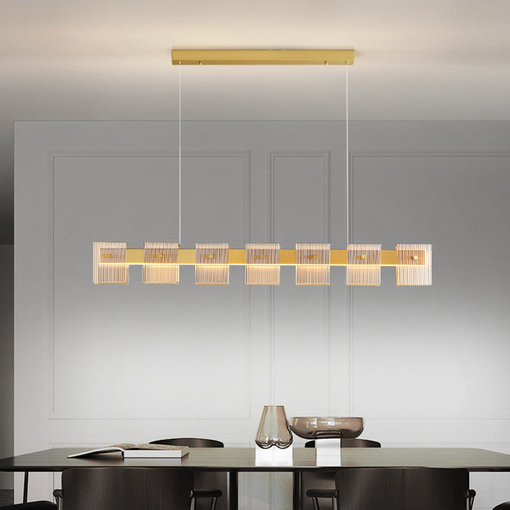 Arisha Decorativa Lineal Metal/Vidria Lámpara Colgante Ora
