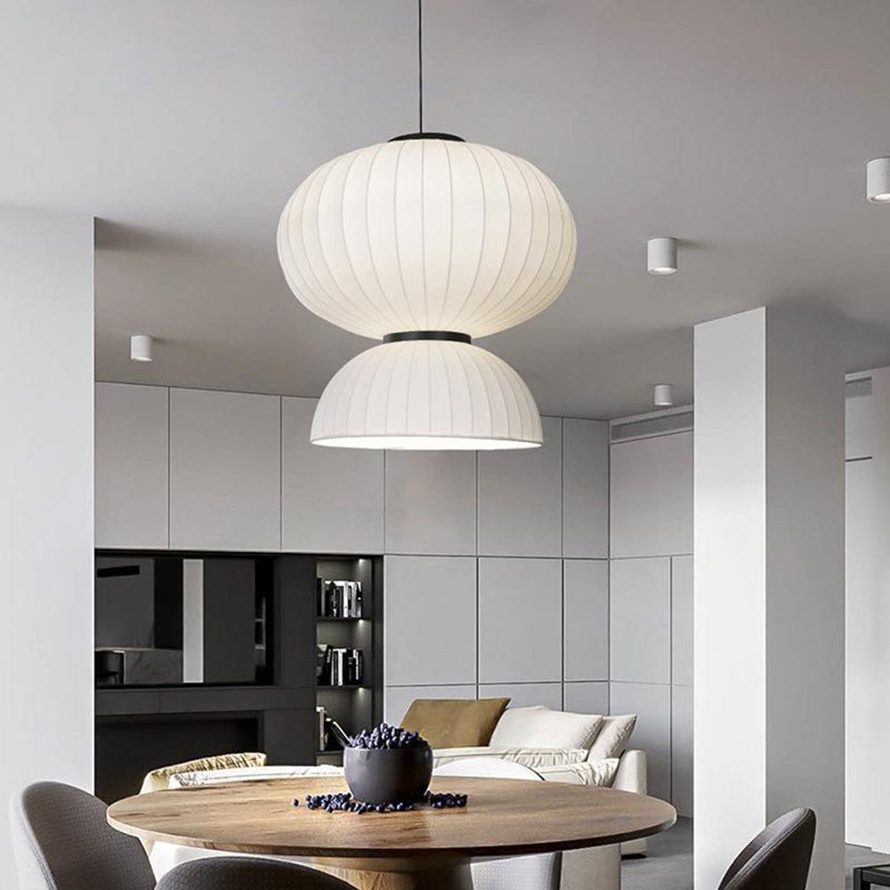 Renée Moderna MInimalista DIseño Metal/Seda Artificial Lámpara Colgante Blanco
