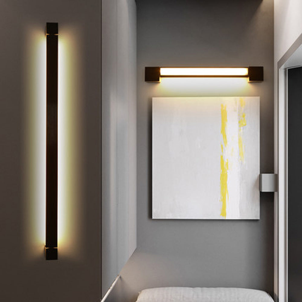 Arisha Minimalista Lineal Metal/Acrílico Aplique de Pared Negro