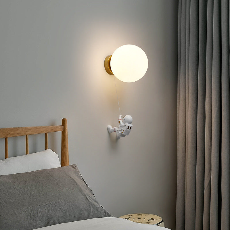 Aria Moderno Luna LED Apliques Blanco Resina Habitación Infantil