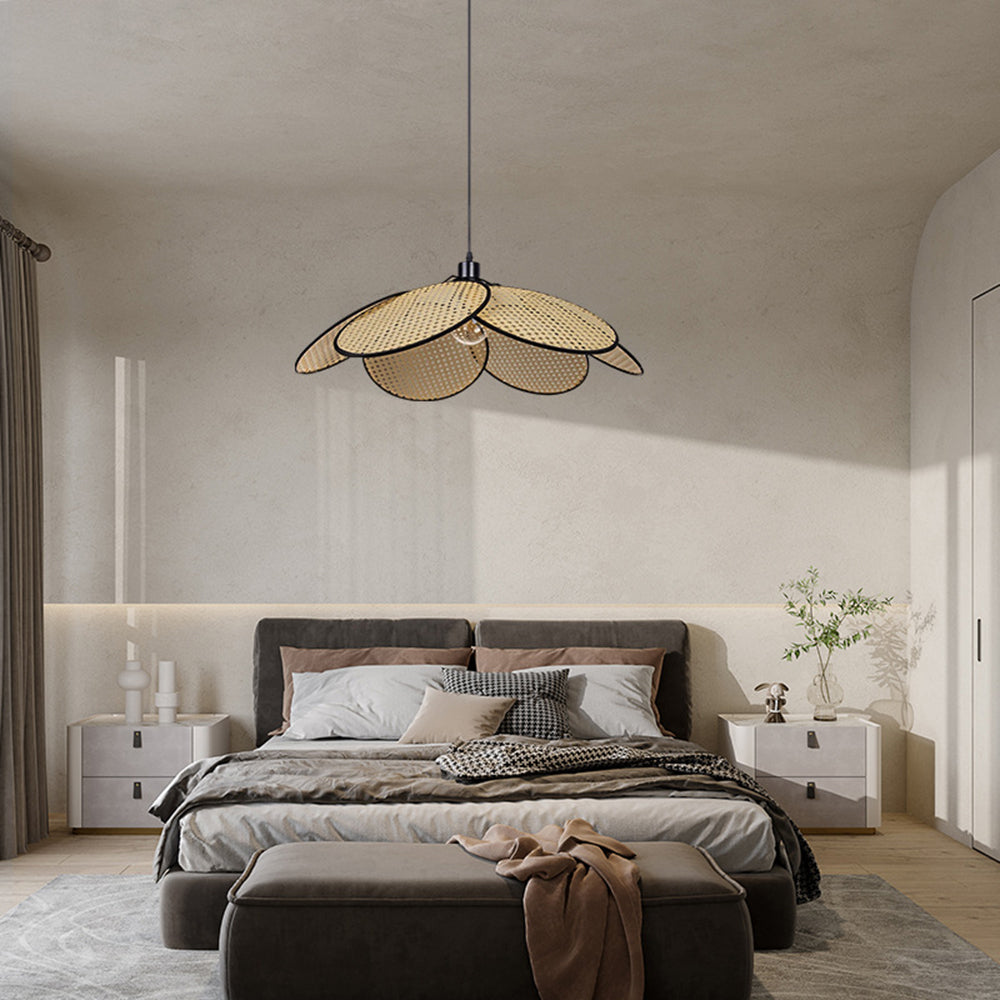 Ritta Vintaje Irregular Metal/Rota Lámpara Colgante Negra/Blanca