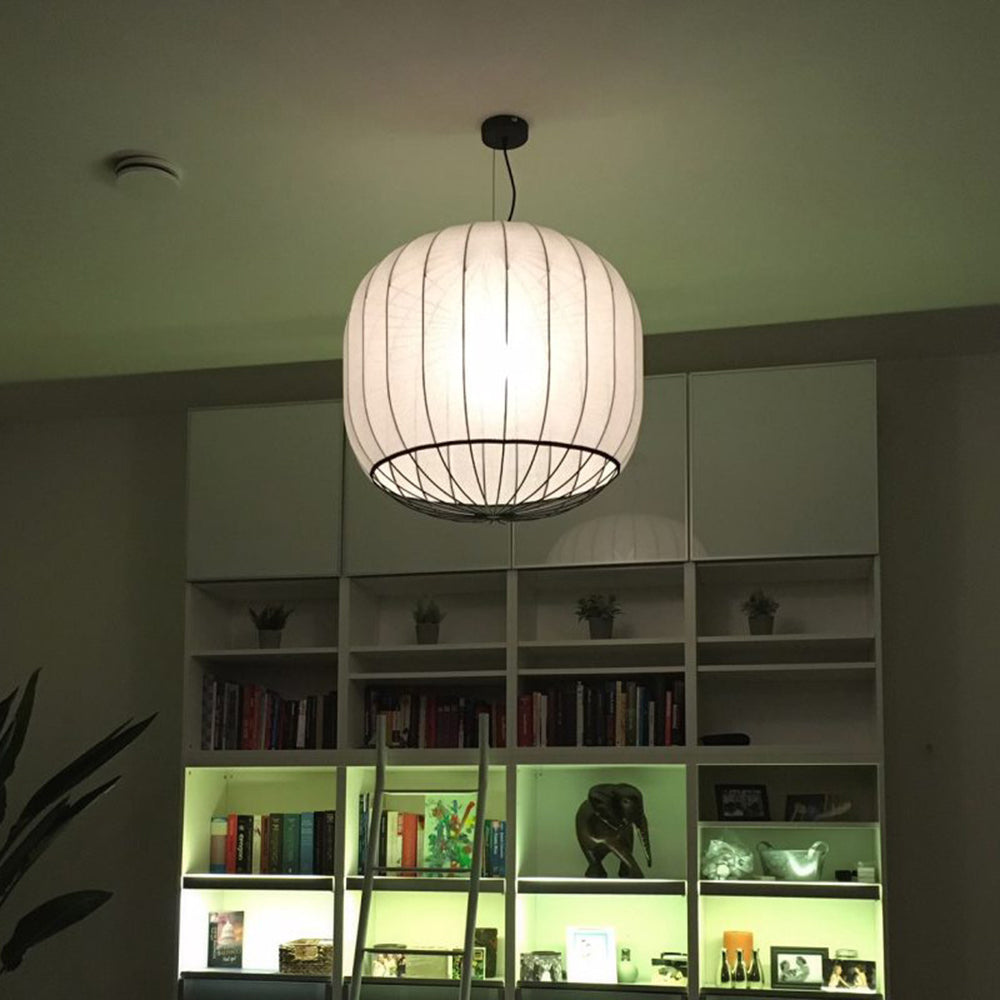 Ritta Moderna Diseño Minimalista Metal/Tela Lámpara Colgante Blanco